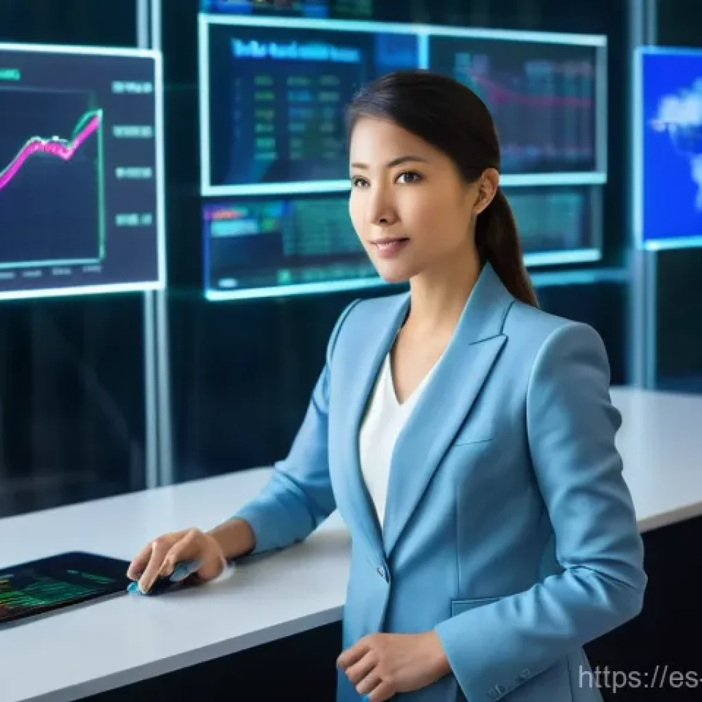 전산세무회계 자격증으로 업그레이드된 커리어 - **Prompt:** A dynamic, modern female accountant, in her late 20s to early 30s, with a confident and ...