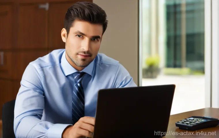 전산세무회계 자격증으로 업그레이드된 커리어 - **Prompt:** A dynamic, modern female accountant, in her late 20s to early 30s, with a confident and ...