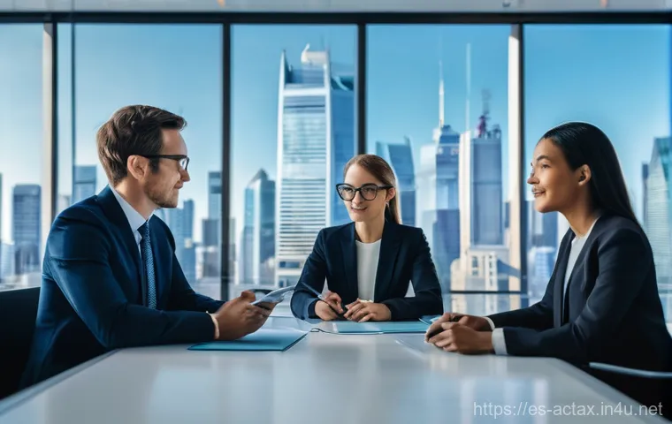 전산세무회계 자격증으로 업그레이드된 커리어 - **Prompt:** An earnest and determined male professional, in his mid-30s, sits at a contemporary desk...